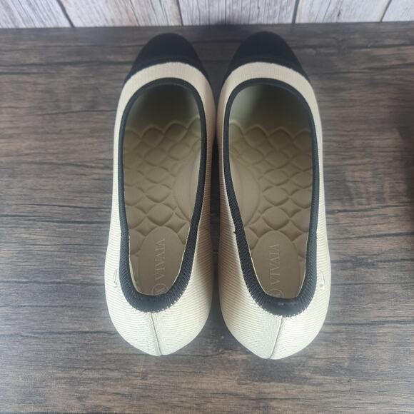 Vivaia Julie 2.0 Knit Pump Women's Sz 10 EU41.5 Beige Black (NIB) - Picture 6 of 9